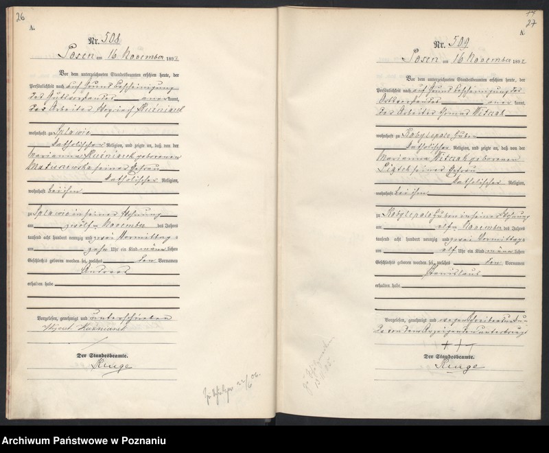 Obraz 16 z jednostki "Księga urodzeń t. II"