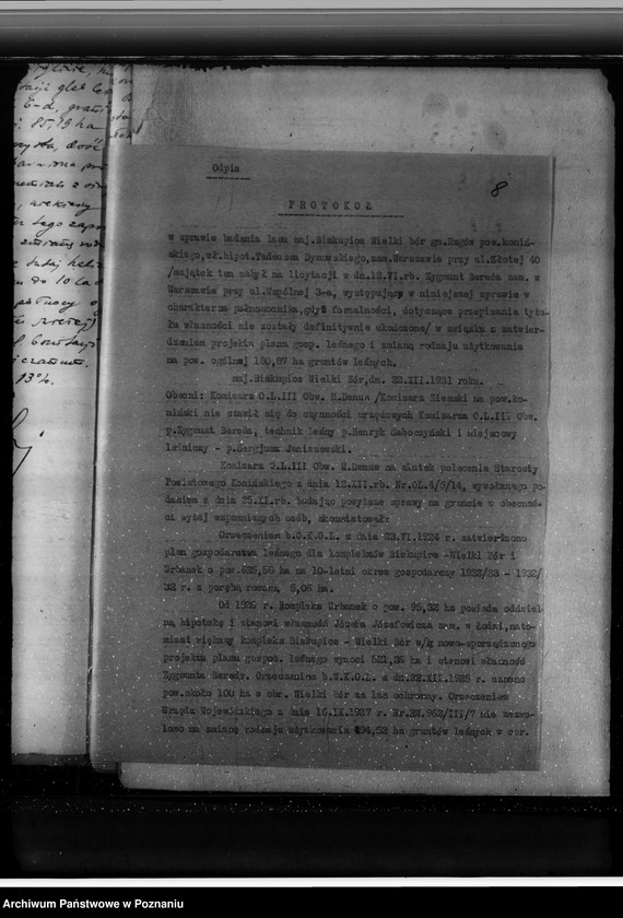 Obraz 12 z jednostki "Sprawa zmiany rodzaju użytków 180,87 ha gruntów leśnych w majątku Biskupiec-Wielki-Bór powiatu konińskiego dla celów gospodarstwa rolnego"