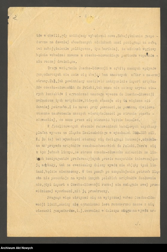 image.from.unit "Czechy-Słowacja. : Stosunki polityczne z Polską: Zahamowanie wywozu polskich artykułów rol­niczych (raport Poselstwa RP w Pradze)"