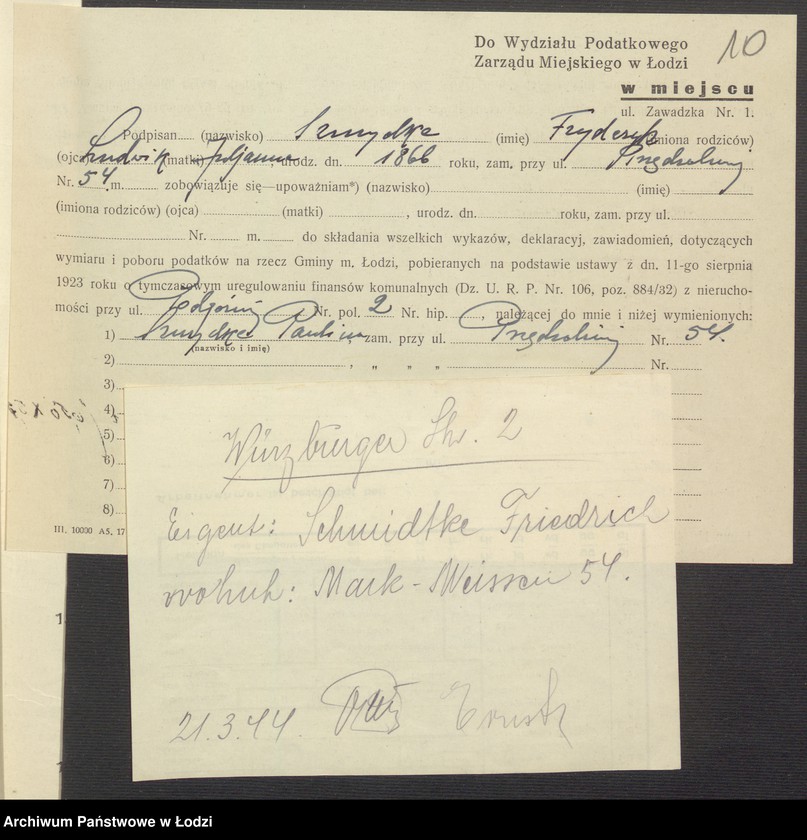 image.from.unit.number "Księga inwentarzowa nieruchomości m. Łodzi ul. Podgórna"