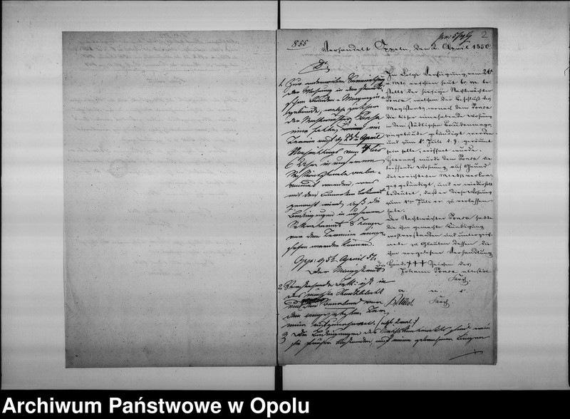 Obraz 6 z jednostki "Acta des Magistrats zu Oppeln betreffend: die Vermiethung der, der Stadtkommune gehörigen Wohnung nebst Stallung an dem Bauden Magazingebäude de Anno 1851"