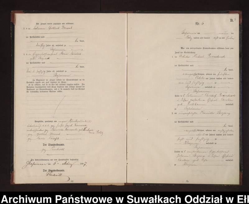 image.from.unit.number "Heiraths-Neben-Register des Preussischen Standes-Amtes Stasswinnen Kreis Loetzen"