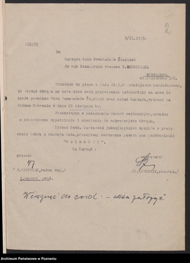 Obraz 5 z jednostki "Akta Koła: Powstańcy Śląscy Koło Poznań."