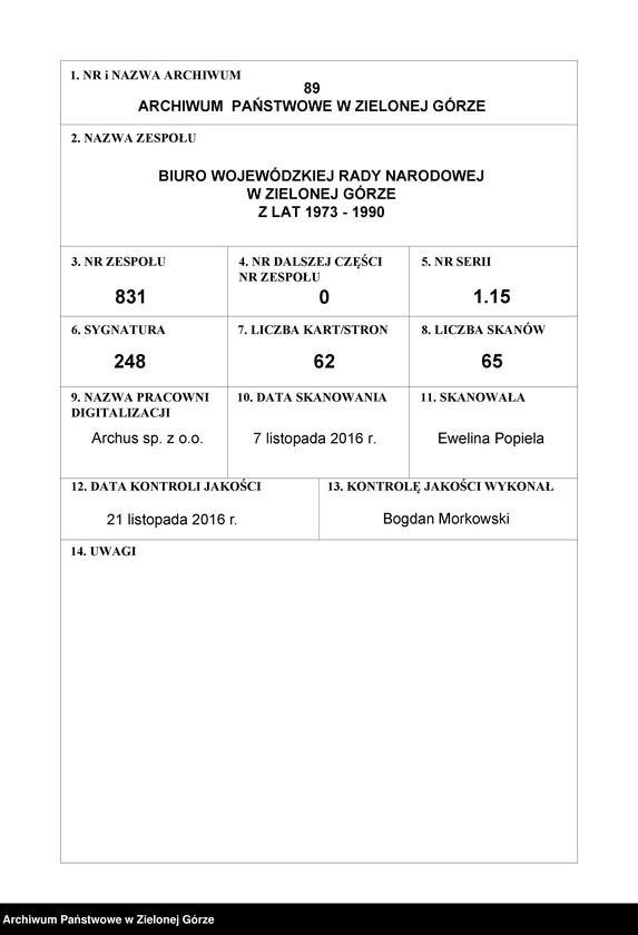 image.from.unit.number "Protokóły z posiedzeń Komisji Wychowania i Oświaty Wojewódzkiej Rady Narodowej w Zielonej Górze; Nr 1 - 2; 1 - 2"