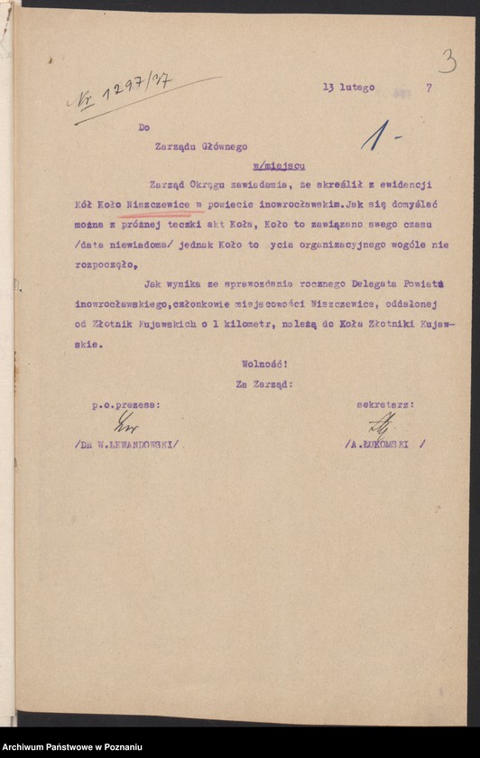 Obraz 6 z jednostki "Niszczewice, powiat Inowrocław - akta koła."