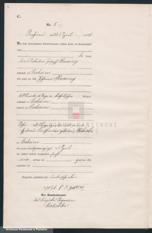 Obraz 11 z jednostki "Sterbe-Haupt-Register"