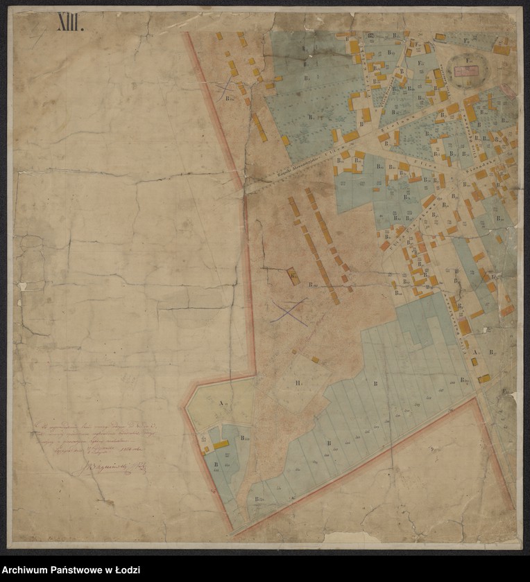 Obraz 12 z jednostki "Odrys pomiaru miasta rządowego Zgierz w gubernii warszawskiej, powiecie łęczyckim położonego ..."