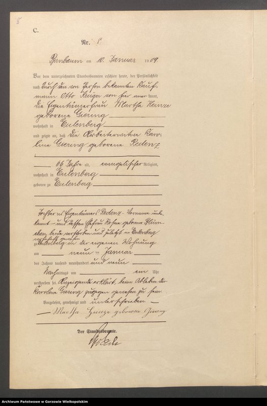 Obraz 10 z jednostki "Sterbe - Haupt - Register"
