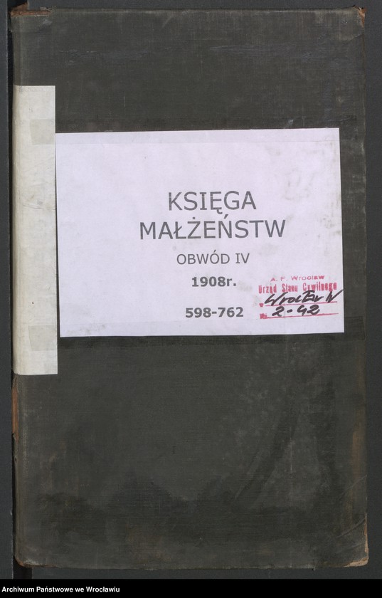 image.from.unit.number "Heirats-Haupt-Register Breslau IV 1908 Band 4"