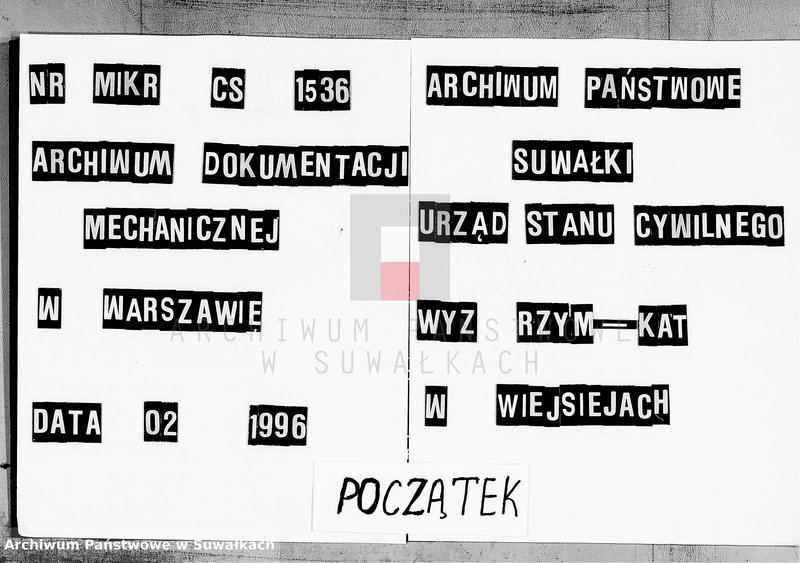 image.from.unit.number "Anexa do Ksiąg Zaślubionych Gminy Wieysieyskiej na Rok 1809"