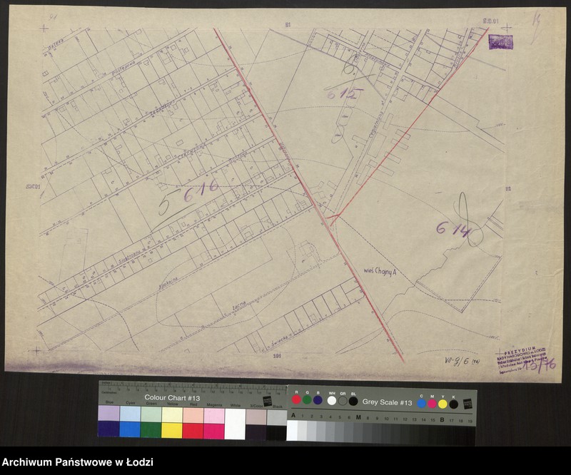Obraz 1 z jednostki "Plan m. Łodzi 1:2000 z oznaczeniem podziału miasta na Obwody Komitetów Blokowych. Sekcja SO 91"