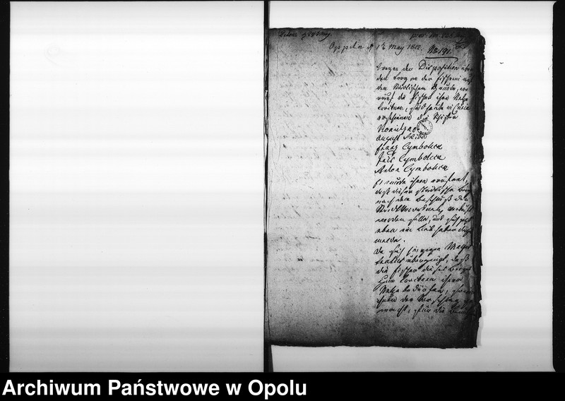 Obraz 5 z jednostki "Acta des Magistrats zu Oppeln betreffend die Ueberlassung des sogenannten städtischen Fischer Bergels an die auf der Domainen Amts Fischerey wohnenden Fischer für die Befungniss die Brücken aufzueissen Vol: I de anno 1812"