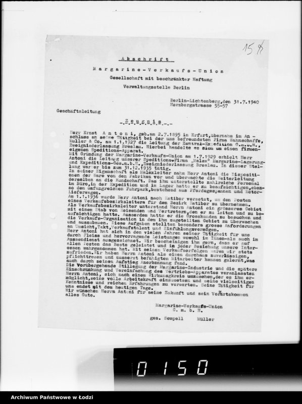 Obraz 20 z jednostki "Ausgeschiedene Angestellte. Lit.A-D"