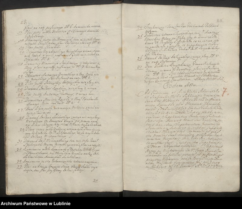 image.from.unit.number "Prothocollon inscriptionum, donationum, intromissionum, manifestationum, oblatarum aliorumque officiosorum actuum iudicii advocatialis civilis Lublinensis"