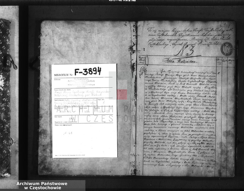 Obraz 3 z jednostki "Akta cywilne małżeństwa gminy Truskolasy od dnia 1 miesiąca maja 1810 roku do dnia 30 miesiąca kwietnia 1811 roku wpisane"