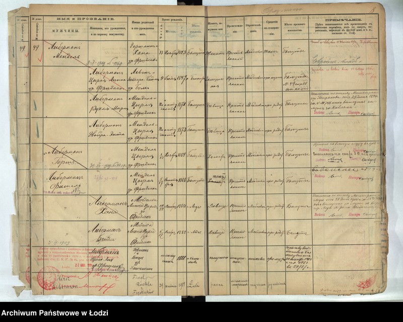 Obraz 17 z jednostki "[Księga ludności stałej m. Łodzi guberni piotrkowskiej - Dzielnicy Bałuty nr domu 49-58]"