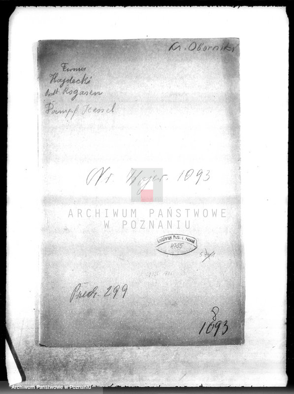 Obraz 4 z jednostki "Browar w Rogoźnie pow. obornicki, własność. J. Hajdecki nr woj. kotła 1093"