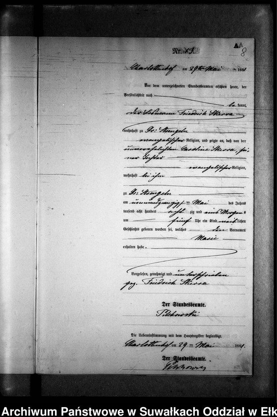 image.from.unit.number "Geburts-Neben-Register des Preussischen Standes-Amtes Gr. Strengeln Kreis Angerburg"