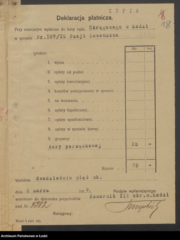 Obraz 20 z jednostki "Szaja Lewensohn, Dawid Merzel- skład skóry"