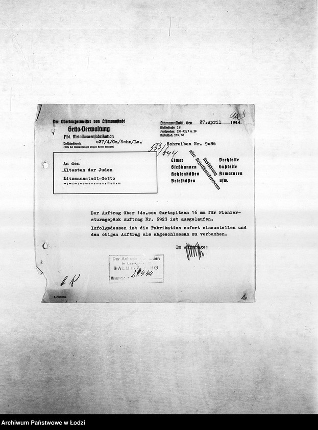 Obraz 7 z jednostki "Arbeitsressort [Produkcja i zapotrzebowanie materiałów dla resortów pracy]"