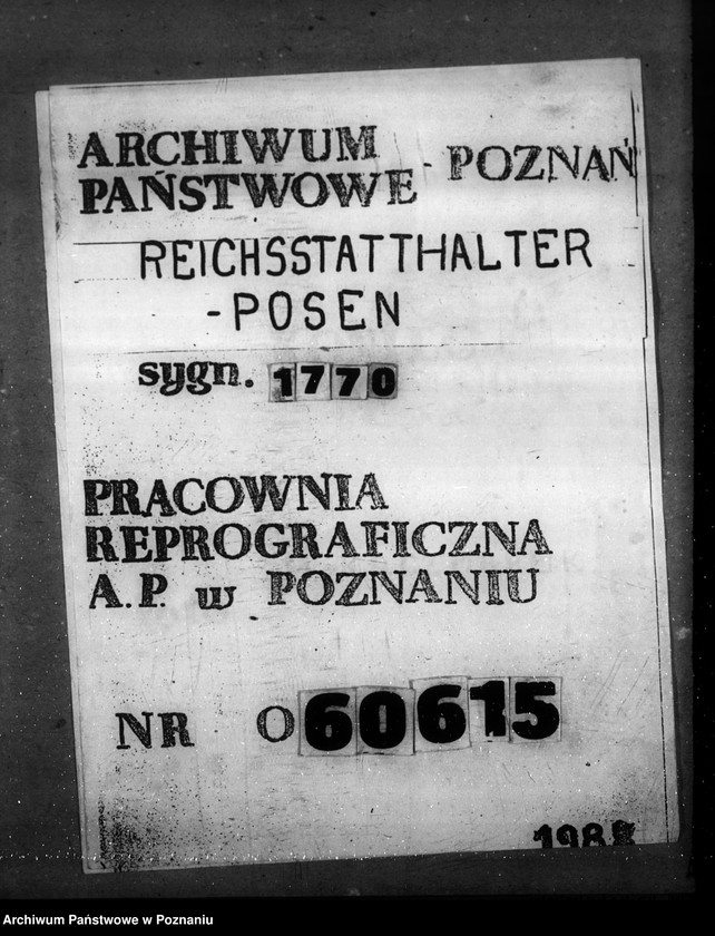 Obraz 1 z jednostki "Schlachthöfe - frische Fleisch. Tuberkulosenschutzanordnung. Wirtschaftliche Unternehmungen im Kreise Schieratz. Krankenhaus zu Gnesen. Ausbau des Schlachthofes Posen."