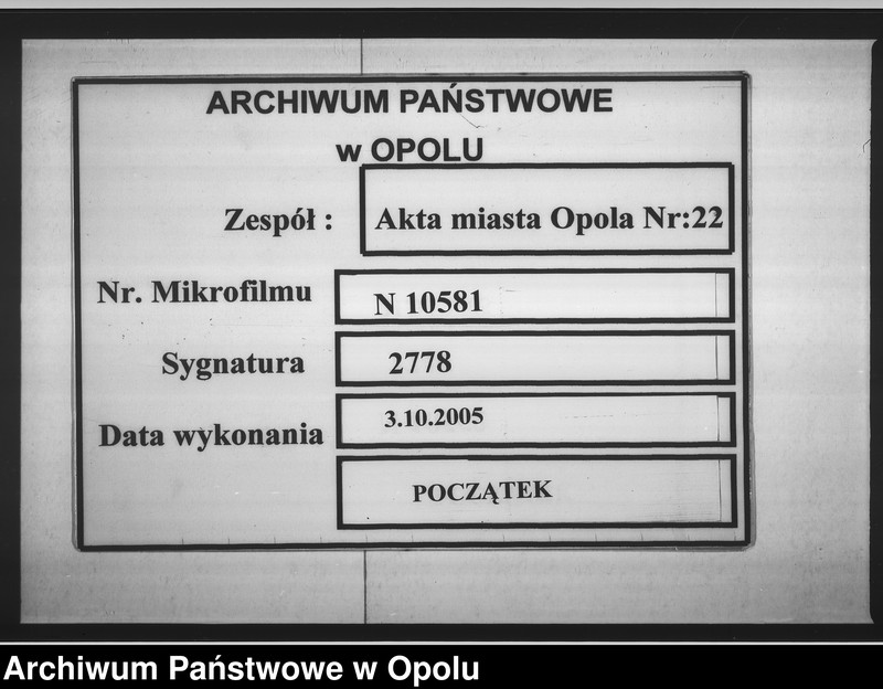 Obraz 1 z jednostki "Acta des Magistrats zu Oppeln betreffend: die Festsetzung der Grabstellengelder de Anno 1844"