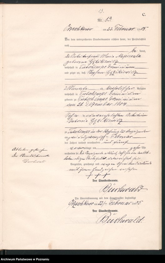 Obraz 16 z jednostki "Sterbe-Neben-Register"