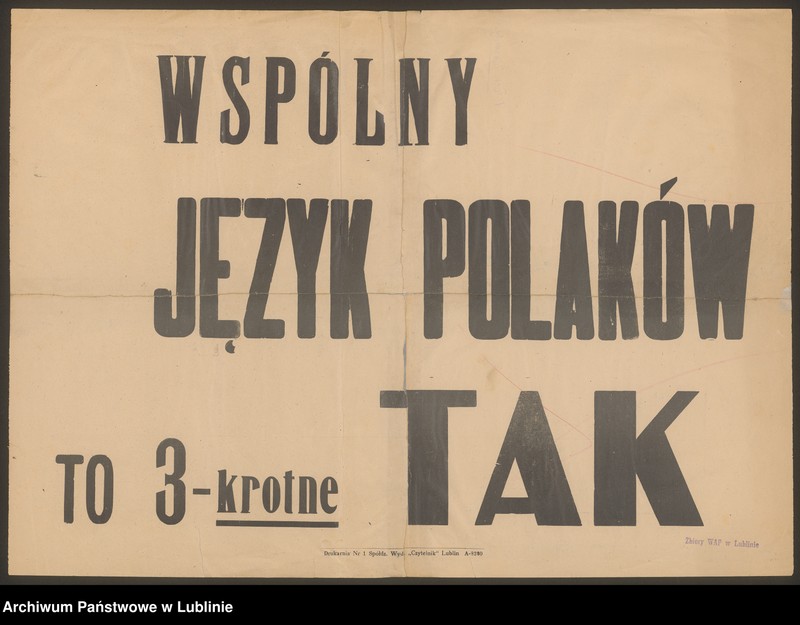 Obraz z jednostki "Wspólny Język Polaków to 3-krotne TAK"