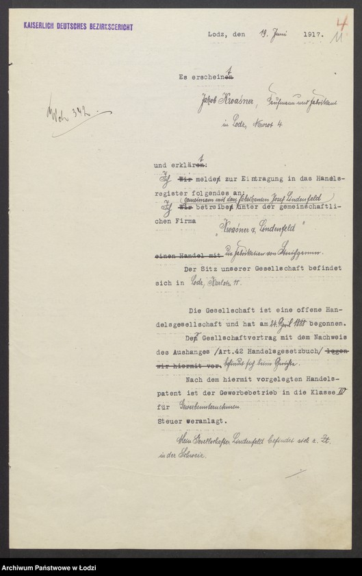 Obraz 13 z jednostki "Kwaśner i Lindenfeld - prowadzenie przędzalni zarobkowej"