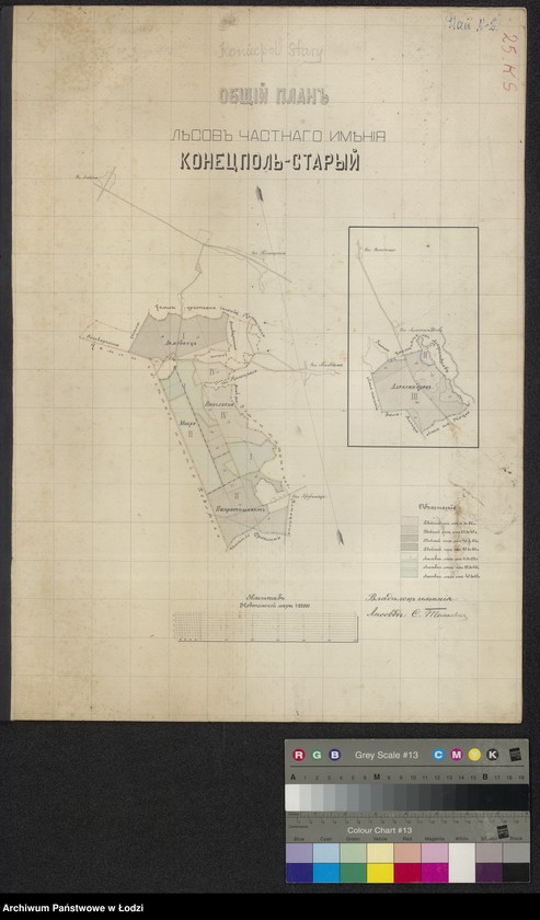 Obraz 1 z jednostki "Obščij plan˝ lesov˝ častnago iměnija Konecpol´ Staryj"