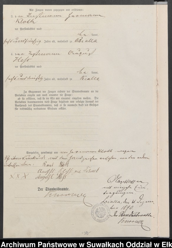 image.from.unit.number "Heiraths-Haupt-Register des Königlichen Preussischen Standes-Amtes Bialla Kreis Johannisburg"