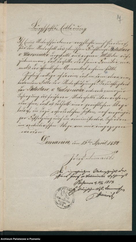 Obraz 10 z jednostki "A. betr. Johann Bolesław von Karśnicki zu Roszkówko"