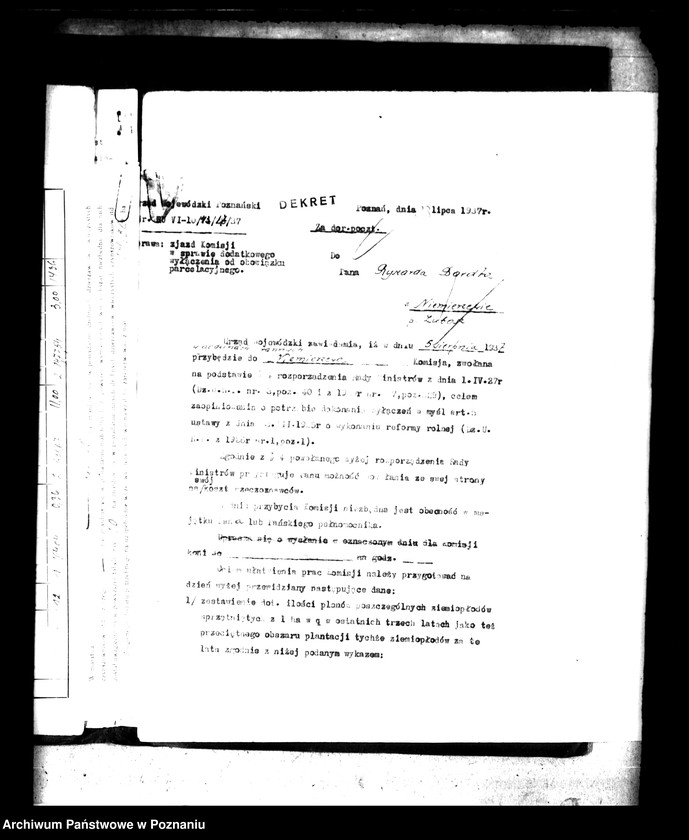 Obraz 14 z jednostki "Wyłączenie z art. 5 ustawy o wykonaniu reformy rolnej z majątku Niemierzewo powiatu międzychodzkiego"