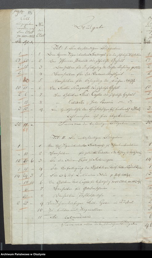 image.from.unit.number "Kobultensche Kirchen Rechnung über Einnahme und Ausgabe Geld"