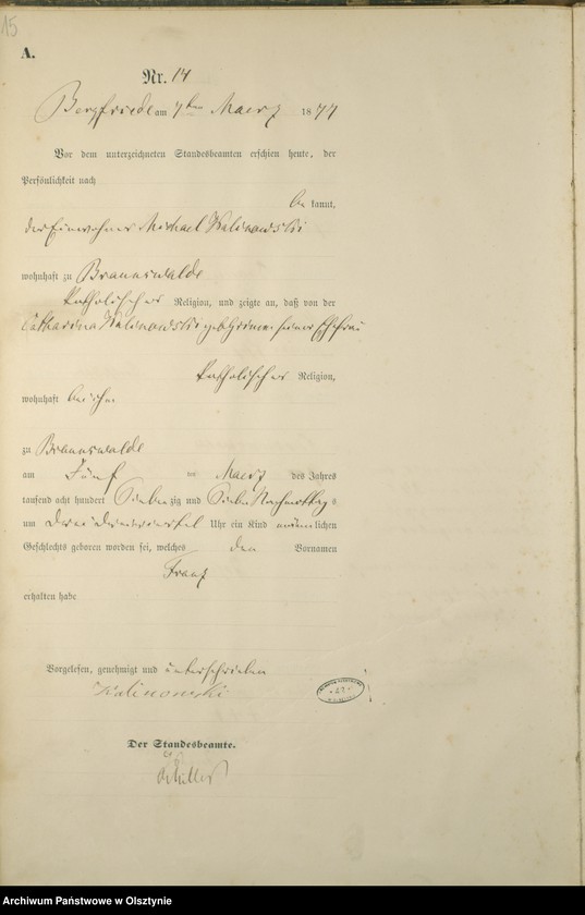 image.from.unit.number "Geburts-Haupt-Register Nr 1 - 75"