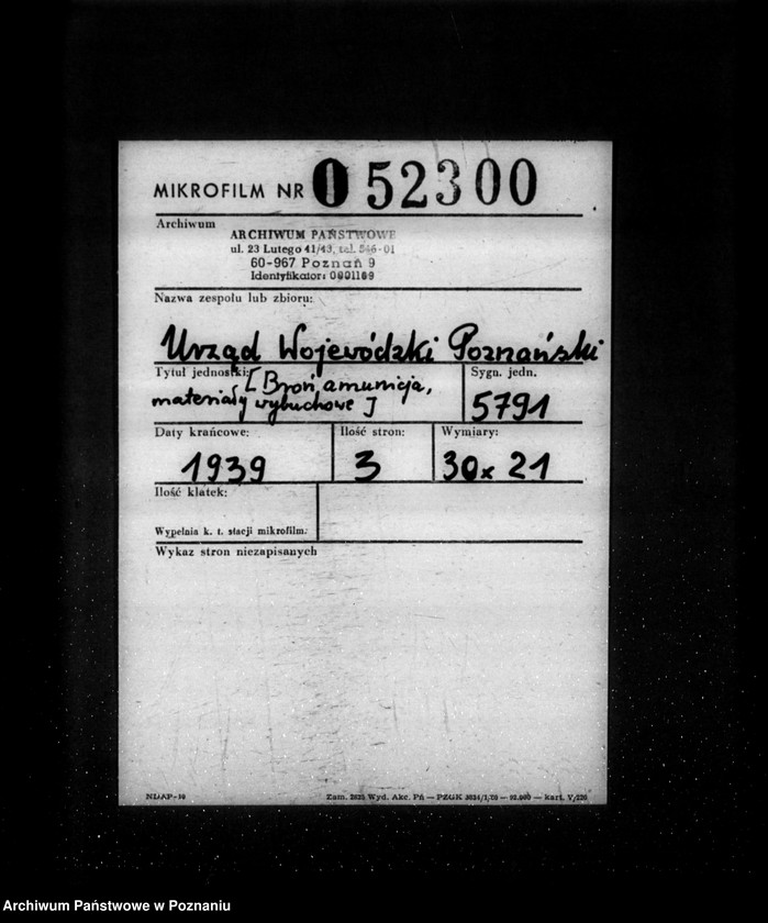 Obraz 2 z jednostki "/Broń, amunicja i materiały wybuchowe - zarządzenia tajne generalia/"