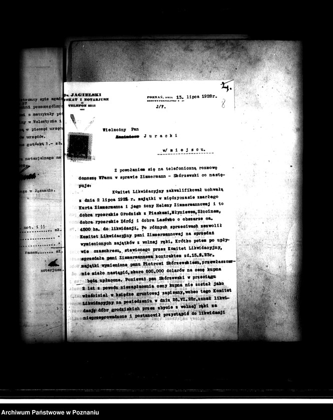 image.from.unit.number "Majątek Grodzisk powiatu nowotomyskiego wyłączenie z art. 4 i 5 ustawy o wykonaniu reformy rolnej Helena Zimmermann"