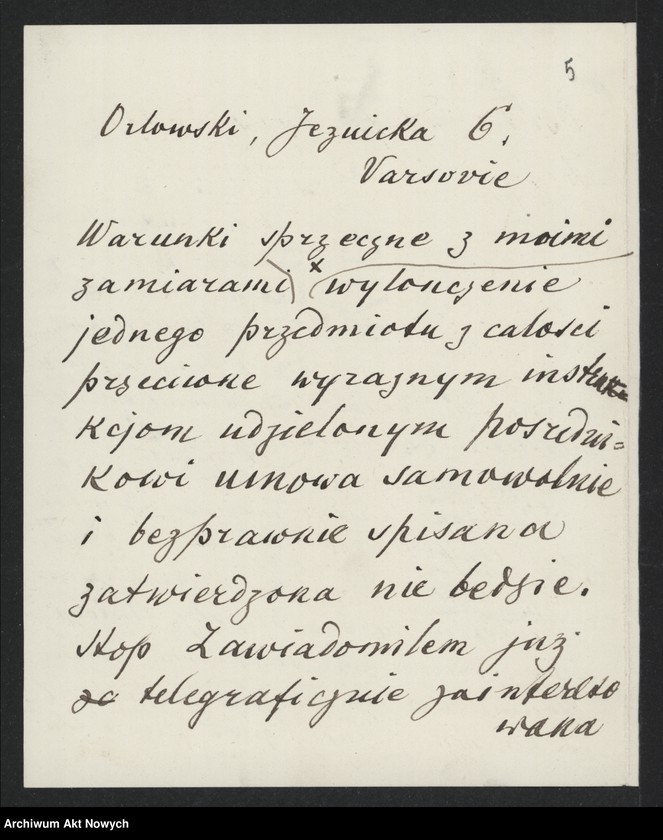 image.from.unit.number "Korfanty Wojciech; Załączniki: a) telegram I. J. Padewskiego do W. Witosa; b) zaproszenie, dotyczy "Rzeczypospolitej"; L.23 (odpowiedzi - rękopisy, maszynopisy)"