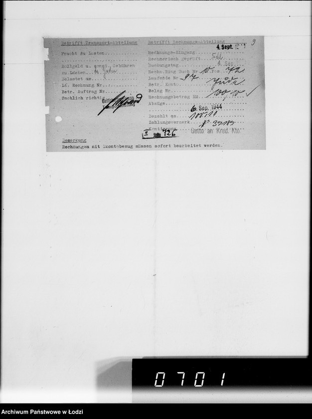 Obraz 14 z jednostki "G.Matz [rachunki za dostawy towarów dla Getta]"