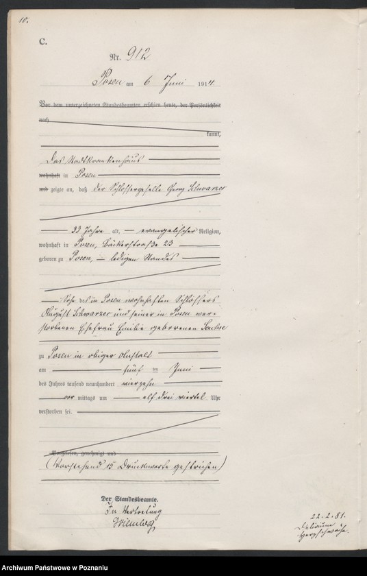 Obraz 11 z jednostki "Księga miejscowa zgonów tom III [Rejestr główny zgonów]"