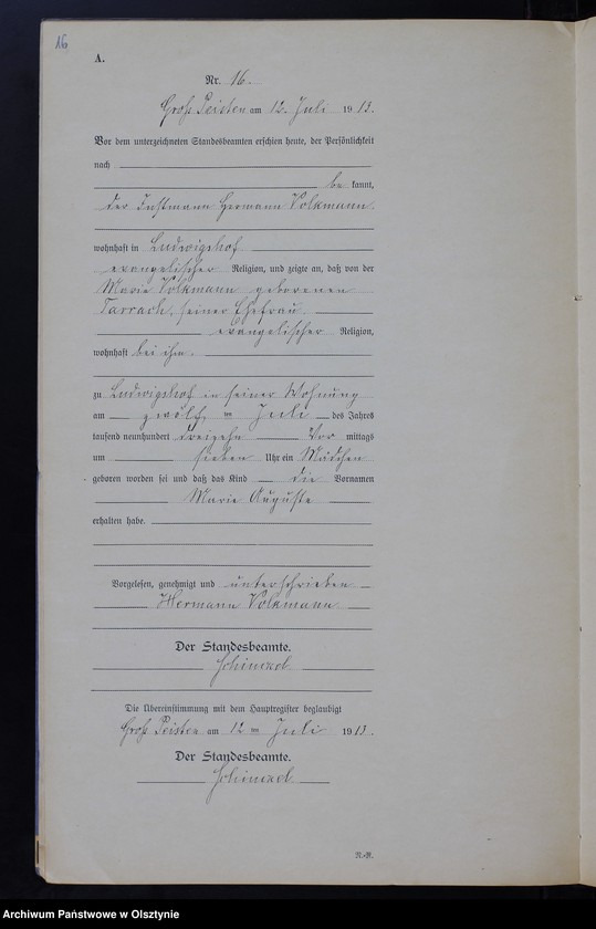 image.from.unit.number "Geburts-Neben-Register Nr 1 - 38 [Księga urodzeń- wtóropis ]"