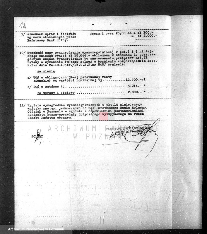 Obraz 16 z jednostki "Majątek Podobowice w powiecie żnińskim nabycie nieruchomości w trybie art.. 8 ustawy o wykonaniu reformy rolnej"