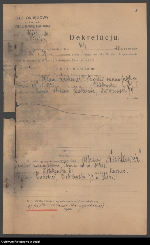 Obraz 10 z jednostki "Abram Lewkowicz- sprzedaż manufaktury"