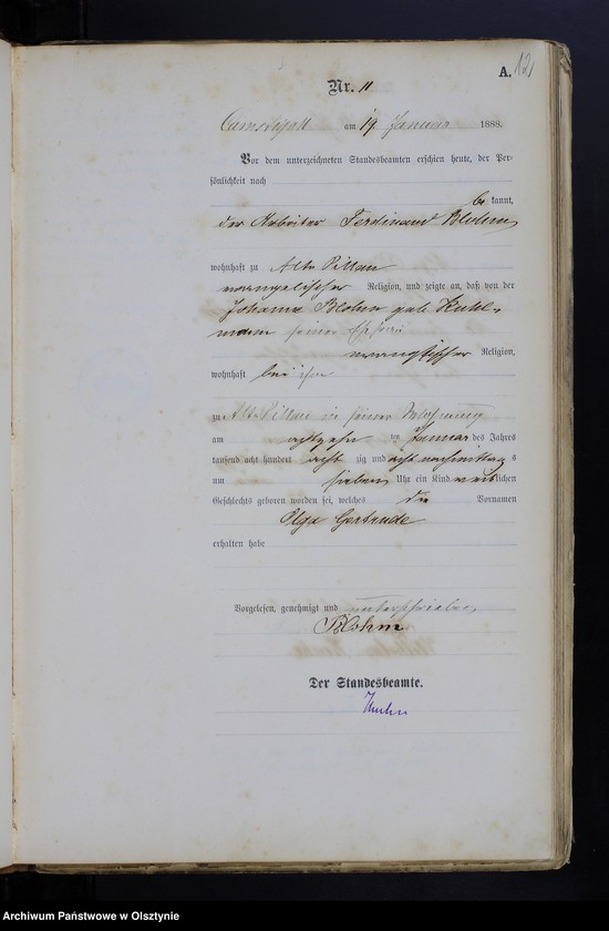 image.from.unit.number "Geburts-Haupt-Register Nr 1 - 199"