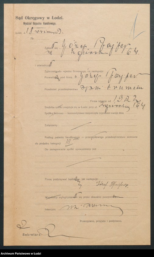 Obraz 3 z jednostki "Józef Pfejfer – sprzedaż trumien"