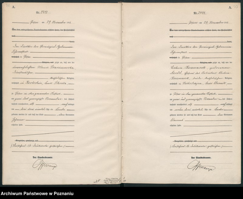 Obraz 20 z jednostki "Księga miejscowa urodzeń tom VI [Rejestr główny urodzeń]"