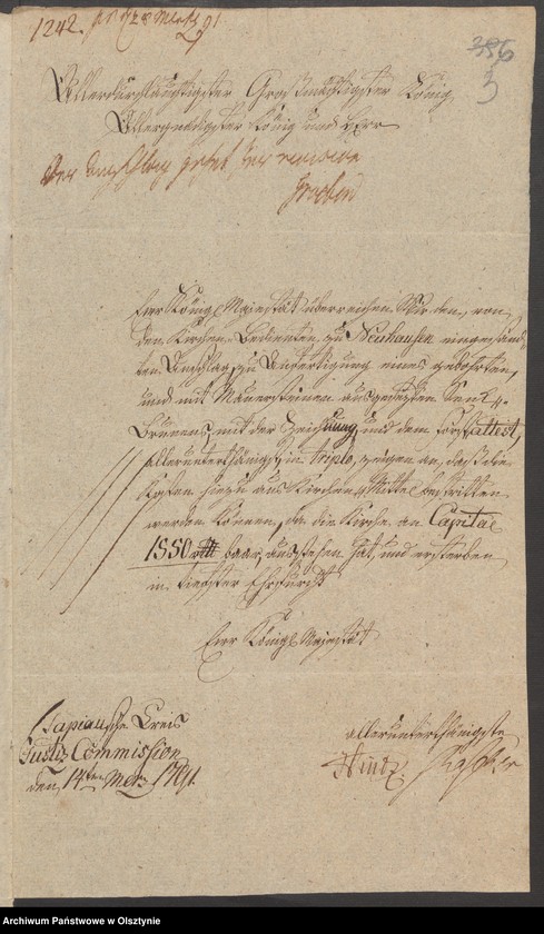 image.from.unit.number "Die Anfertigung eines gebohrten und mit Maurer Steinen ausgesetzten Senk Braunnens bey der Prediger Wohnung in Neuhausen [Romnowo]"