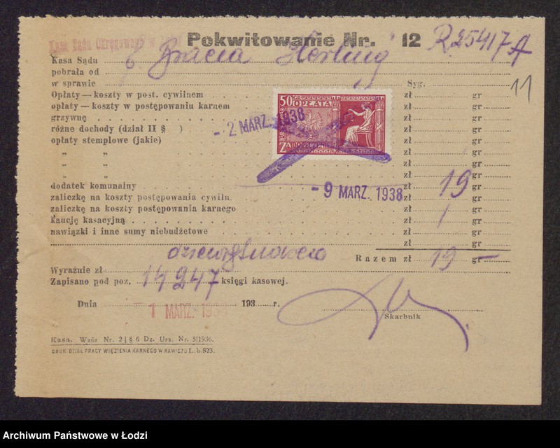 Obraz 13 z jednostki "Mendel Herling, Wolf Lejb Herling- sprzedaż skór"