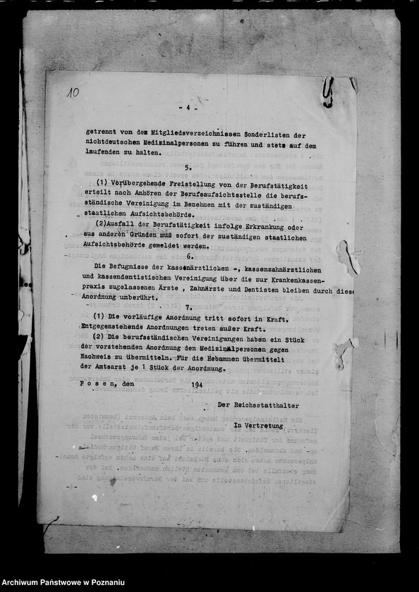 Obraz 14 z jednostki "Aufsicht über nicht deutsche Medizinalpersonen"