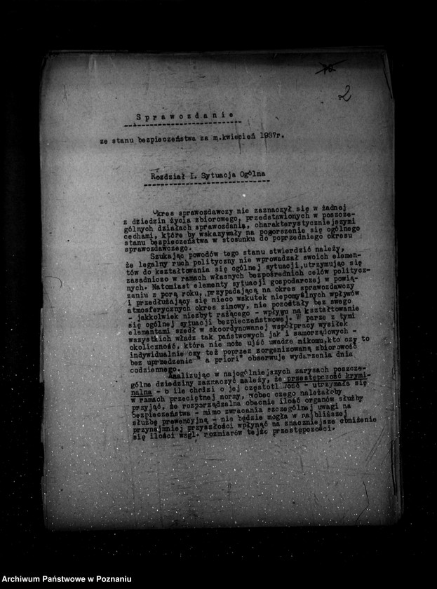 Obraz 6 z jednostki "Sprawozdania okresowe /miesięczne ze stanu bezpieczeństwa/ za miesiące kwiecień, maj, czerwiec 1937 r. /nr 4-6/"